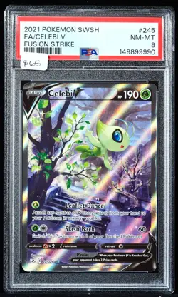 Celebi V #245/264 Fusion Strike PSA 8 Pokemon Card - Image 1