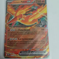 Team Rocket's Moltres ex 031/182 Pokemon Card DRI Double Rare Fire Holo - Image 1