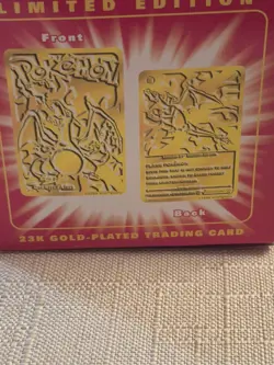 New! Sealed! Pokemon Charizard Trading Card 23k Gold Plated 1999 Burger King Mib - Image 3