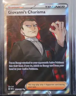 Pokemon TCG Giovanni's Charisma Full Art Trainer Ultra Rare Card 197/165 - Image 1