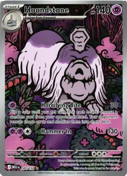 Pokemon TCG Houndstone Illustration Rare Card 145/132 Mega Evolutions NM - Image 1