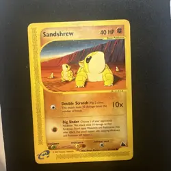 Pokemon Sandshrew Skyridge 92/144 Common English Card 2003 MP+ - Image 1