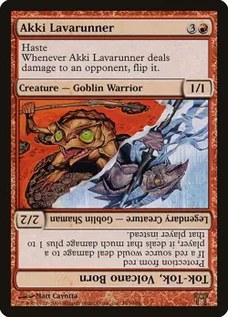 Akki Lavarunner / Tok-Tok Volcano Born 1x FOIL MTG Champions Kamigawa Rare MINT - Image 1