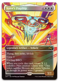 Valor's Flagship (Borderless) #298 (Foil) (NM) Aetherdrift DFT Magic MTG - Image 1