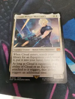 Magic: The Gathering Cloud, Midgar Mercenary Legendary Creature Rare White Fina… - Image 1