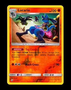 2019 Pokemon LUCARIO Unified Minds REVERSE HOLO Sun & Moon Set Card 117/236 MINT - Image 1
