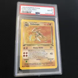 Kabutops 9/62 FOSSIL Graded Pokemon Card - PSA 8 Near Mint, 1st Edition - Image 1