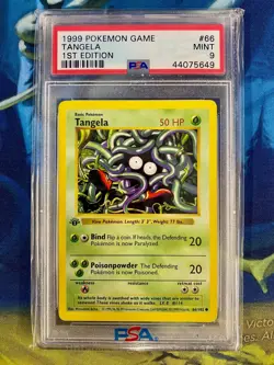 1999 POKEMON GAME | 1ST EDITION #66 TANGELA PSA 9 - Image 1