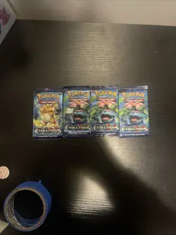 Pokemon TCG Factory Sealed Authentic Evolutions Booster Packs X4 - Image 1
