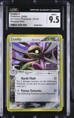 CGC 9.5 Cradily Reverse Holo 2/110 EX Holon Phantoms 2006 Pokemon Card - Image 1