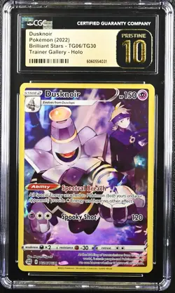 CGC 10 Pristine Dusknoir TG06/TG30 Trainer Gallery SWSH Brilliant Stars Pokemon - Image 1
