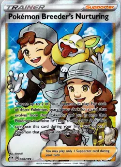 Pokemon Breeder's Nurturing (Full Art) Ultra Rare SWSH03: Darkness Ablaze 188/18 - Image 1