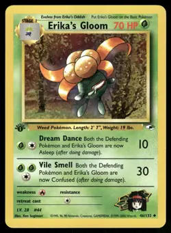 Erika's Gloom 46/132 Uncommon Gym Heroes Pokemon 1st Edition Lightly Played - Image 1