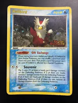 Pokemon Delibird 21/109 – Team Rocket Returns, Holo Stamped Light Played Vintage - Image 1