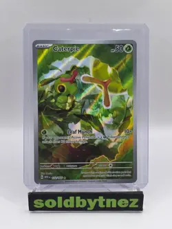Caterpie 172/165 SV: 151 Illustration Rare Full Art Holo Pokemon Near Mint - Image 1