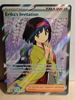 Pokemon Erika's Invitation Trainer Full Art Holo Ultra Rare 196/165 English - Image 1