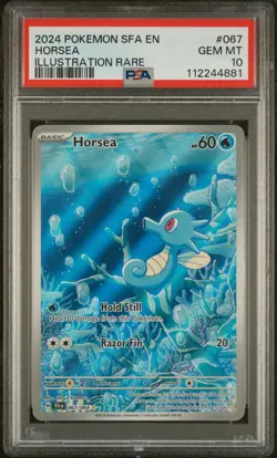 2024 POKEMON SFA EN-SHROUDED FABLE ILLUSTRATION RARE #067 HORSEA PSA 10 - Image 1