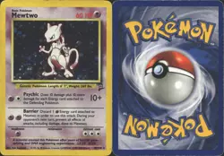 MEWTWO 10/130 HOLO RARE BASE SET 2 POKEMON HOLO MP - Image 1