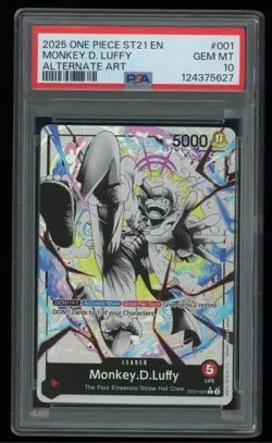2025 One Piece ST21 Monkey D. Luffy Alternate Art Leader PSA 10 GEM MINT - Image 1