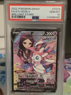 Pokemon TCG Sylveon V TG14/TG30 Brilliant Stars Holo PSA 10 - Image 1