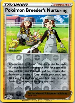 Pokemon Breeder's Nurturing 166/189 SWSH03: Darkness Ablaze Reverse Holo NM - Image 1