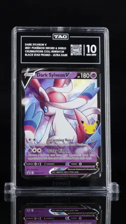 DARK SYLVEON V #SWSH134 TAG GEM MINT 10 BLACK STAR PROMO - Image 1