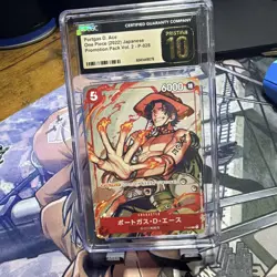 2022 One Piece Japanese Promo Pack Vol2 Portgas D. Ace P-028 CGC Pristine 10 - Image 2