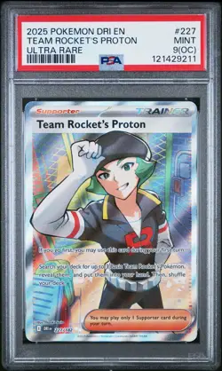 2025 POKEMON DRI EN-DESTINED RIVALS ULTRA RARE TEAM ROCKET'S PROTON PSA 9 OC - Image 1