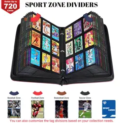 Sports Card Binder 720 Cards, Trading Card Binder 9 Pocket, Side Loading Spor... - Image 5