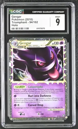 CGC 9 MINT Gengar 2010 Triumphant 94/102 Holo Pokemon Card - Image 1
