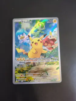 Pikachu 027 Scarlet & Violet Paldea Evolved Black Star Promo SVP Pokemon Card - Image 1