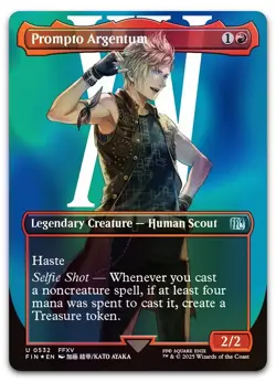 Prompto Argentum (Borderless) (Surge Foil) #532 (NM) Final Fantasy FIN Magic MTG - Image 1
