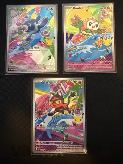 Pokemon TCG First Partners Popplio Litten Rowlet NM - Image 1