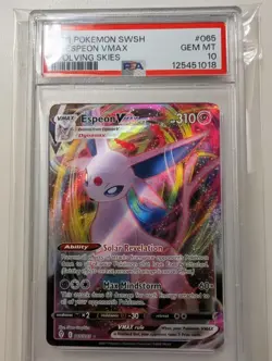 Pokemon Espeon VMAX 065/203 SWSH07 Evolving Skies Ultra Rare Holo PSA 10 - Image 1