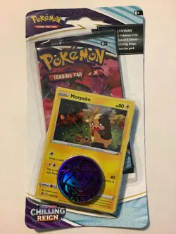 2021 Pokemon Sword & Shield Chilling Reign 1-Pack Blister Morpeko Promo SEALED - Image 1