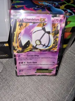 Pokemon TCG Chandelure ex Legendary Treasures 77/113 Holo Holo Rare EX - Image 1
