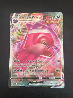 Pokemon TCG Fusion Strike Ace Gengar VMAX Holo Card 157/264 ( damaged) - Image 1