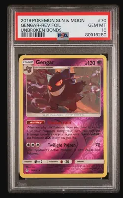 PSA 10 Gengar Reverse Holo Unbroken Bonds 70/214 - Image 4