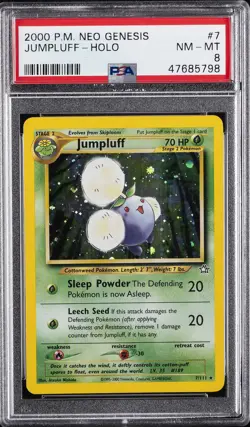 2000 POKEMON NEO GENESIS #7 JUMPLUFF-HOLO PSA 8 - Image 1