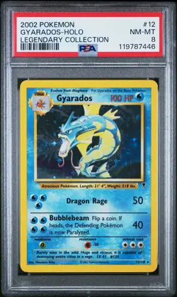 2002 POKEMON LEGENDARY COLLECTION #12 GYARADOS-HOLO PSA 8 - Image 1