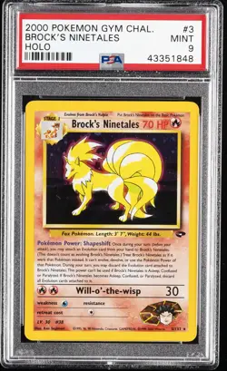 2000 POKEMON GYM CHALLENGE HOLO #3 BROCK'S NINETALES PSA 9 - Image 1