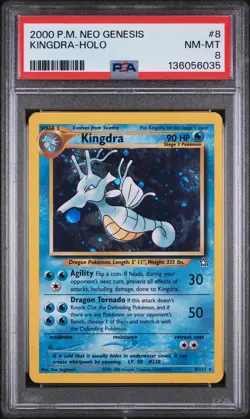 2000 POKEMON NEO GENESIS #8 KINGDRA-HOLO PSA 8 - Image 1