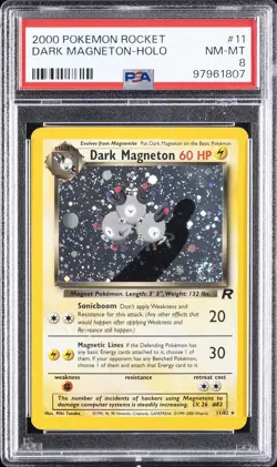 2000 POKEMON ROCKET #11 DARK MAGNETON-HOLO PSA 8 - Image 1