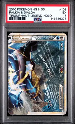 Pokemon Palkia & Dialga LEGEND Holo 102/102 Triumphant PSA 5 - Image 1