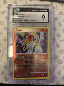 2007 Pokemon TCG Entei 4 Reverse Holo Diamond & Pearl Secret Wonders CGC 9 Pop 9 - Image 1