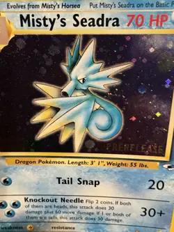 Pokemon Misty’s Seadra Prerelease 9/132 Holo Rare Gym Heroes WOTC LP+ - Image 2