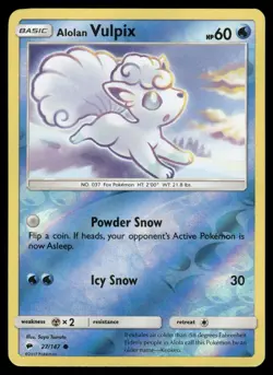 Alolan Vulpix 27/147 Common Burning Shadows Pokemon Reverse Holo Lightly Played - Image 1