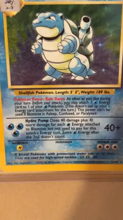 Pokemon TCG Blastoise Base Set 100 HP 2/102 Stage 2 Ken Sugimori - Image 3