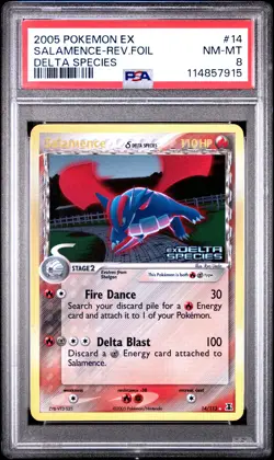 2005 POKEMON EX DELTA SPECIES SALAMENCE #14 REVERSE PSA 8 NM #114857915 - Image 1