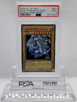 2002 YUGIOH JMP-001 BLUE EYES WHITE DRAGON ULTRA RARE HOLO PSA 9 MINT #65570254 - Image 1